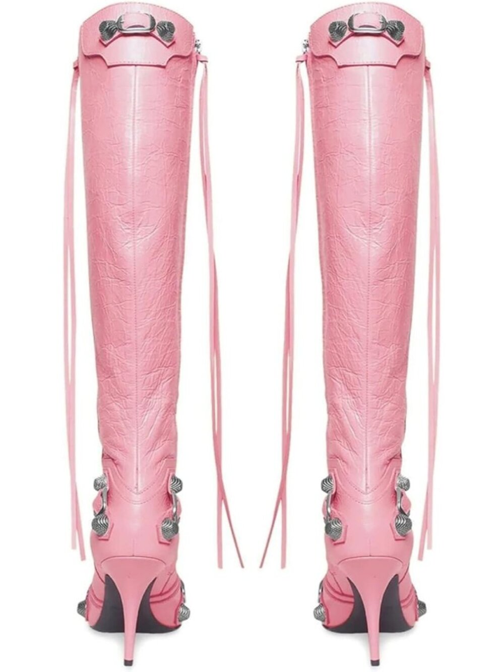 Women's Pink Stiletto Knee High Boots Pointed Toe Boot High Heel Boots Zipper - Picture 5 of 7